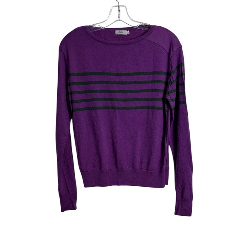 Rapha‎ Merino Wool Breton Sweater Purple Stripe Size Small
